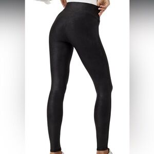 SPANX- faux leather (matte) fleece lined leggings- run small!